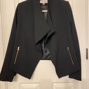 Calvin Klein Black Blazer Asymmetrical Waterfall Design